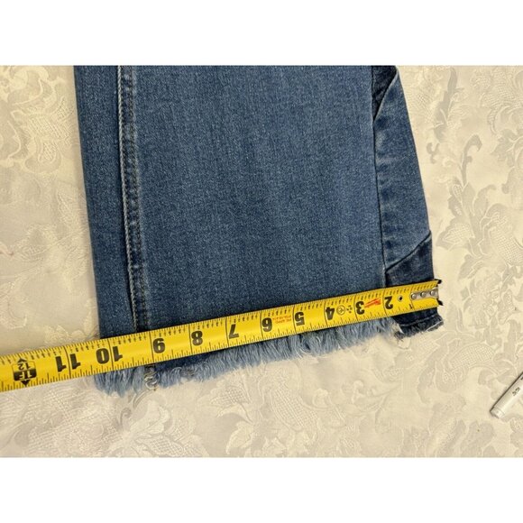 Alter’d State Vervet Size 31 Wide Leg Flare Bell Bottom‎ Ripped Jeans Stretch - Picture 8 of 9